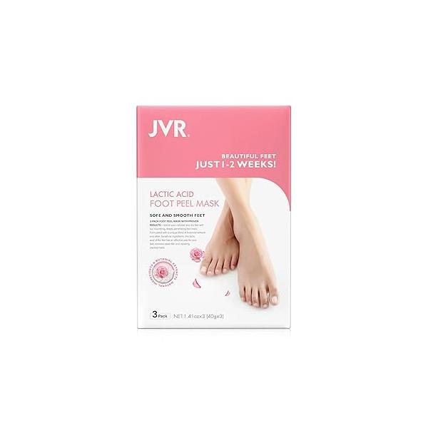 Foot Peel Mask - 3 Pairs Exfoliating Peeling Callus Remover, Repairs Cracked Heels & Dead, Dry Skin, for Smoother and Softer Feet (Rose)