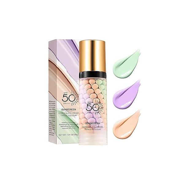 Primer for Face Before Makeup, SPF 50 Sunscreen Isolation Cream, One Step Color Correcting & Oil Control, Moisturizing, 3 In1 Corrector Facial Serum, Radiance Skin