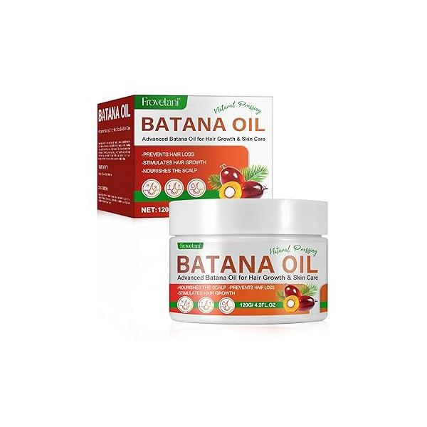 Natural, Organic Pure Batana Oil from Honduras, 4.2oz - Unscented, Brown, Liquid, Unisex Adult, Damaged and Hair Growth, Nourishing Strengthening