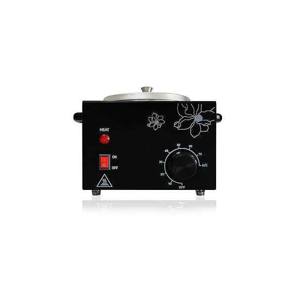 Black Double Pots Wax Warmer Professional Melted Beads for Hair Removal,Fast Electric Heater with Adjustable Temperature Set Women (Black-Double Pots)