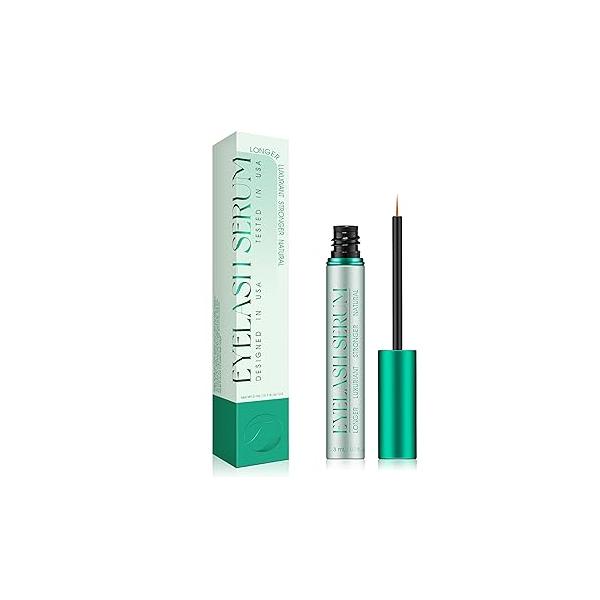 Eyelash Serum:Enhances,Promotes Natural Growth,Longer,Thicker,Stronger,Healthier Lashes.Cruelty-Free, Suitable for Sensitive Eyes & Hypoallergenic Skin.0.1 Fl. Oz (3 ML) 2-Month Supply.