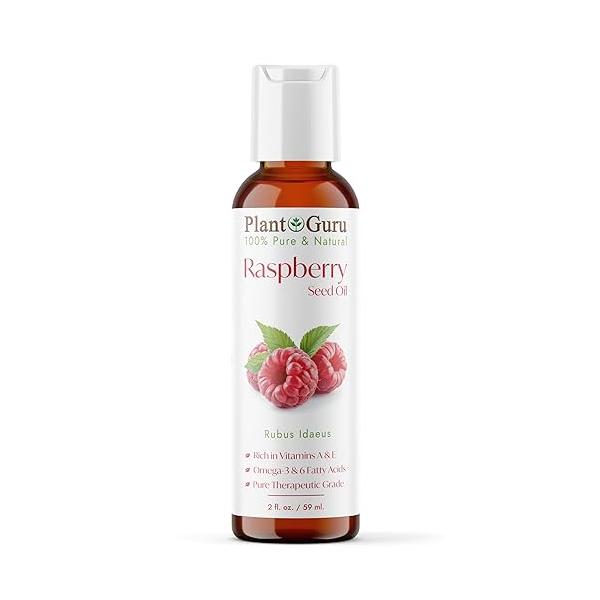 Red Raspberry Seed Oil 2 fl. oz. Cold Pressed Unrefined 100% Pure & Natural Carrier - Ideal for Skin, Face, Body, and Hair Moisturizer. Great DIY Soap, Creams, Lotions, Lip Balms.