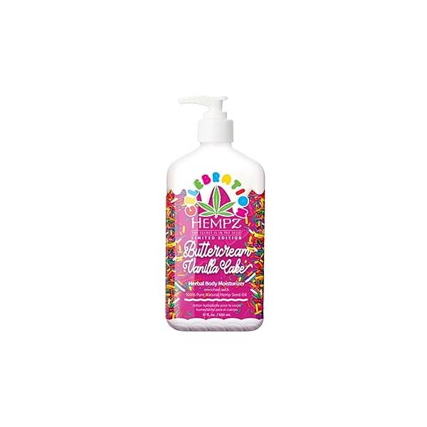 Hempz Body Lotion - Buttercream Vanilla Cake Celebration Limited Edition Daily Moisturizing Cream, Shea Butter, Aloe Skin Care Products, Hemp Seed Oil 17 Oz