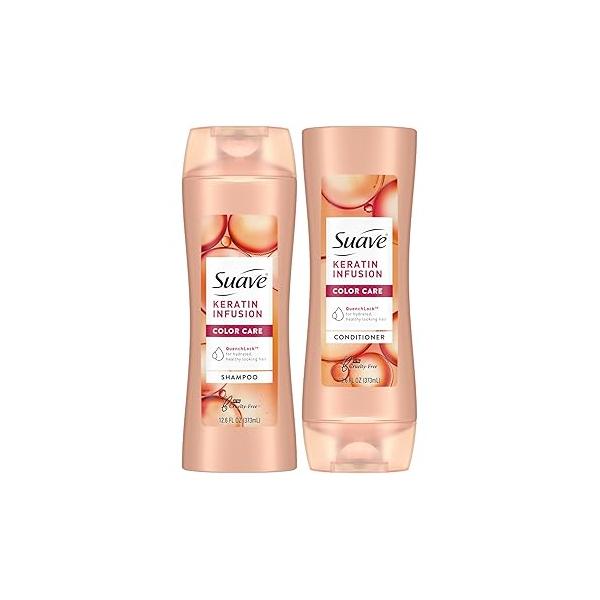 Suave Shampoo and Conditioner Set, Keratin Infusion, Color Care -Keratin Hair Treatment, Detangler & Frizz Control, 12.6 Oz Ea (2 Piece Set)