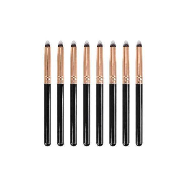 Professional Small Pencil Eyeshadow Brush 8Pcs for Eye Shadow Eyeliner Smudge Blending Precision Perfect Cut Crease Makeup Brushes Tool Set(Black-EA01)