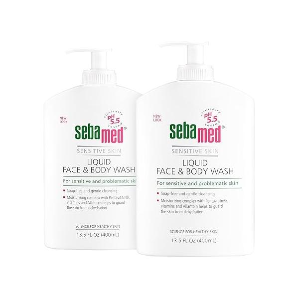SEBAMED Liquid Face & Body Wash with Pump, 400ml, 2 Pack