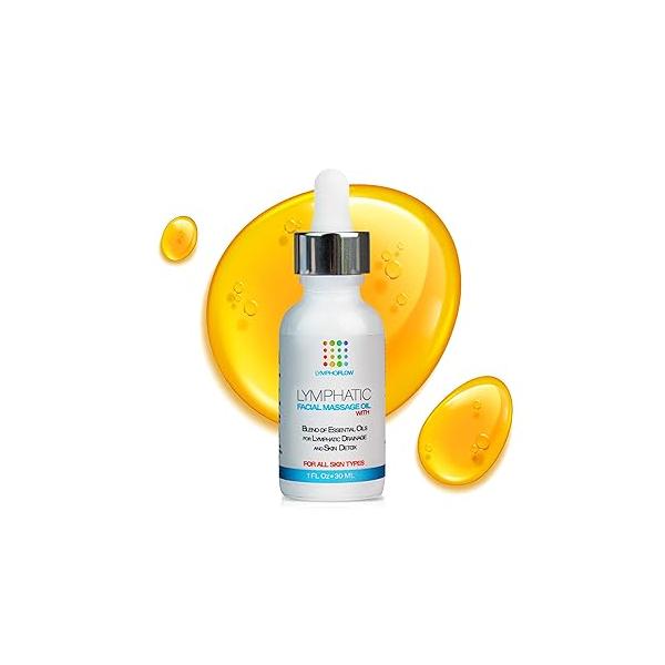 Facial Lymphatic Drainage Oil for Gua Sha Tools, Massager Face with Jojoba & Coconut Oil, Use Roller, Jade Guasha Tool Neck, 1 Fl Oz