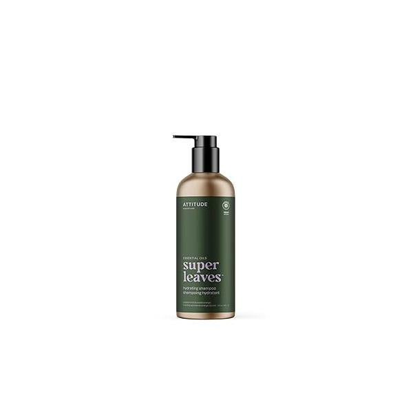 ATTITUDE Hydrating Hair Shampoo with Essential Oils, EWG Verified, Plant and Mineral-Based Ingredients, Vegan Beauty Products, Refillable Aluminum Bottle, Peppermint & Sweet Orange, 16 Fl Oz