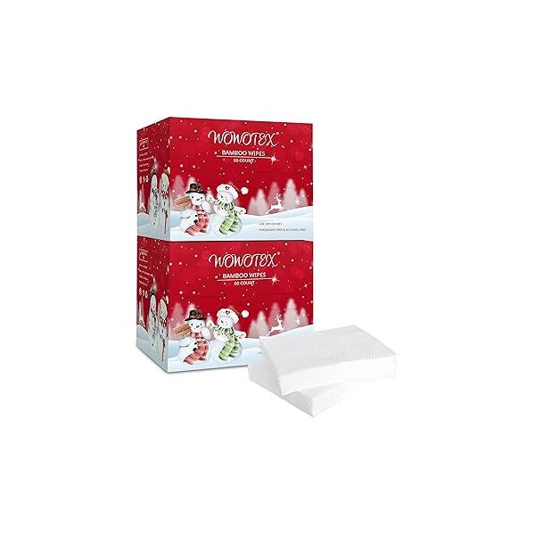 Disposable Face Towel Biodegradable Large Dry Wipes 60 Count/Box Extra Thick Soft Clean Facial Towels for Sensitive Skin, Makeup Removing, Cleansing, Nursing, Travel, 10×12 Inches