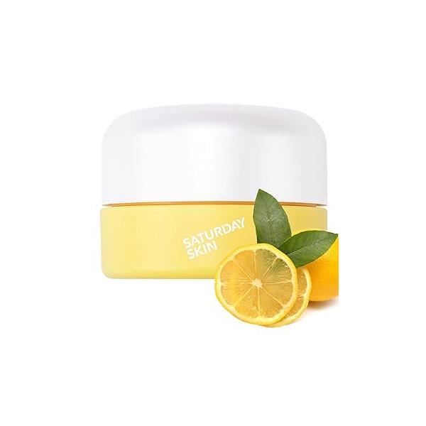 Saturday Skin Yuzu Eye Balm Vitamin C Wide lluminating Under Tight Cream Korean Niacinamide Caffeine for Wrinkles Puffy Eyes Dark Circles Moisturizing Hydrates Anti Aging Women (15ml)