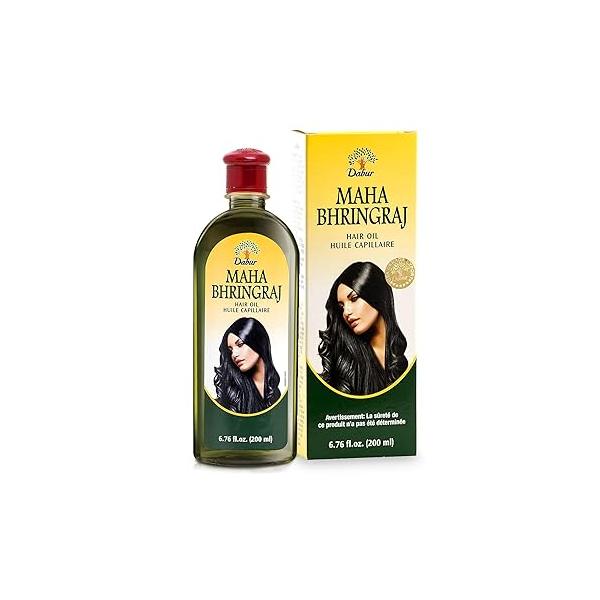 Dabur Maha Bhringraj Herbal Ayurvedic Hair Oil - Infused with for Scalp Nourishment, Soft and Manageable Strands Oils Massage 200ML (6.76 fl oz)