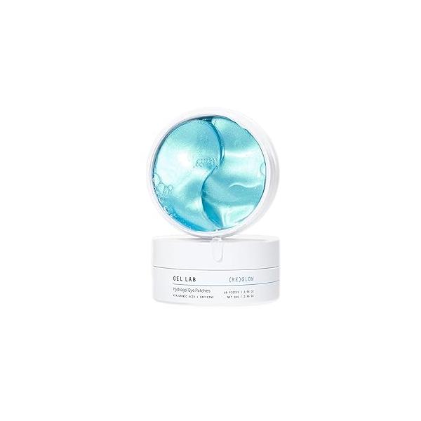 REGLOW Hyaluronic Acid & Caffeine Under Eye Gel Patches - Korean Hydrating Mask for Wrinkles, Dark Circles, and Puffiness 60