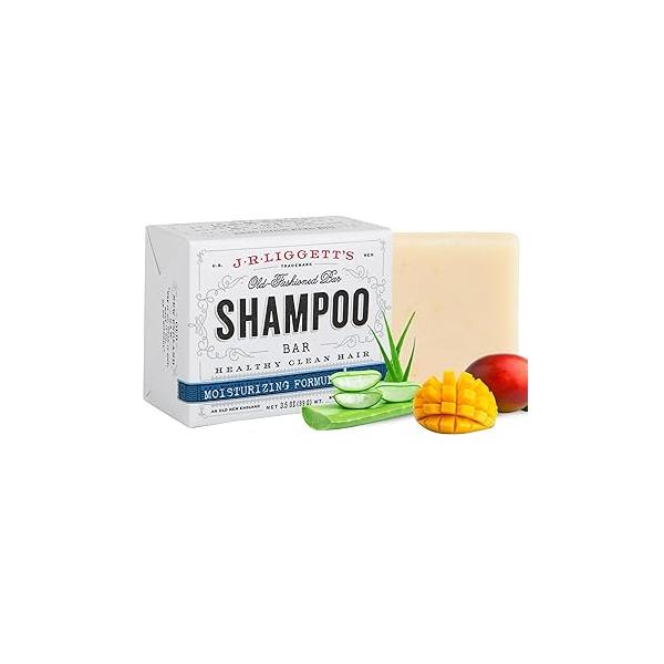 J·R·LIGGETT'S All-Natural Shampoo Bar, Moisturizing Formula - Supports Strong and Healthy Hair Nourish Follicles with Antioxidants Vitamins Detergent Sulfate-Free, One 3.5 Ounce Bar