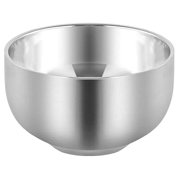 Men's Durable Shave Soap Cup Stainless Steel Heat Insulation Smooth Shaving Mug Bowl (Medium)