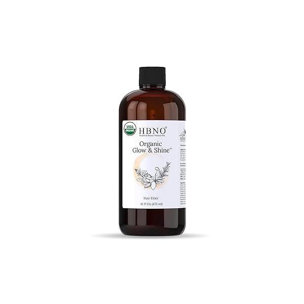 HBNO Earthy Organic Hair Oil - Huge 16 oz (475ml) Value Size Ideal for conditioners, shampoos, massage oils, heat protectants, hair therapy, and daily moisturizing boost