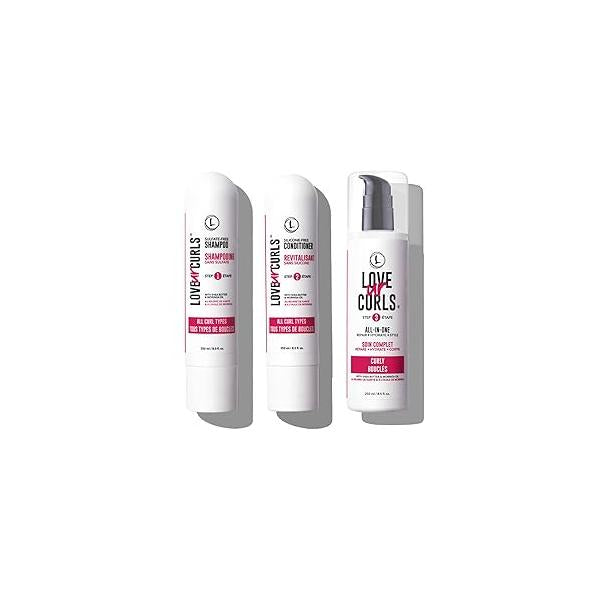 Love Ur Curls - Shampoo & Conditioner Set with All in One Curl Cream Styler for Curly Hair, 3 Step System Repair and Moisturizing