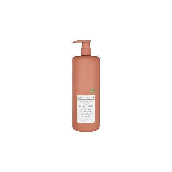 Kristin Ess Hair Moisture Rich Curl Conditioner, 33.8 fl oz, For Curly + Wavy Hair, Detangler, Vegan, Sulfate, Paraben and Silicone Free, Color Keratin Safe