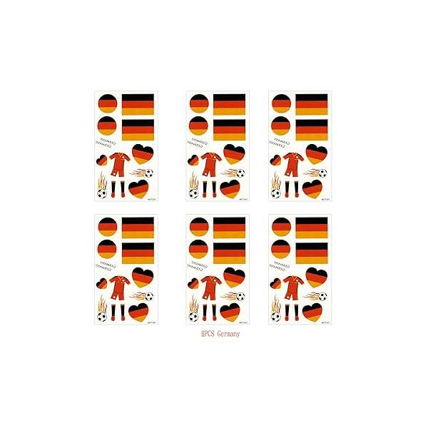 6 Sheets Brazil Flag Temporary Face Tattoos Stickers for Adults And Kids, World Cup Football Match Marathon Games Party