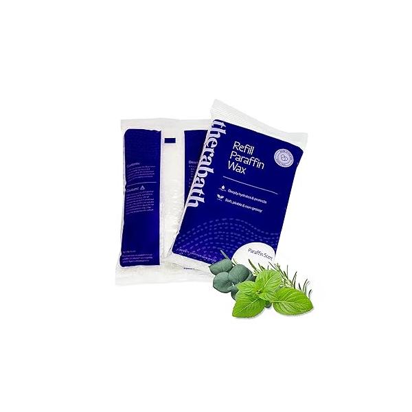 Therabath Paraffin Wax Refill - Thermotherapy Use to Relieve Arthritis Discomfort, Stiff Muscles, & Dry Skin for Hands, Feet, Body Deeply Hydrates Made in USA, 4 lb. Eucalyptus Rosemary Mint