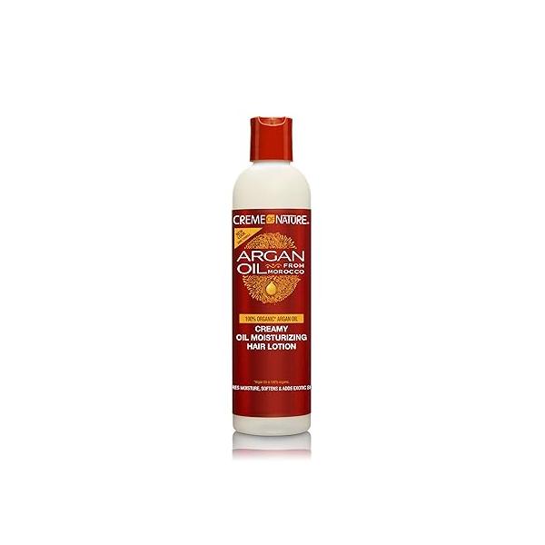 Creme of Nature, Argan Oil Hair Lotion, Creamy Mousturizer to Help Restore Moisture and Add Shine, 8.45 Fl Oz