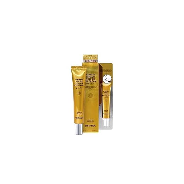 Snail Mucin Eye Cream Roller - Korean Under for Puffiness, Fine Lines, Wrinkles, Dark Circles Hydrating, Cooling Roll-On with Stainless Steel Tip 1.01 fl.oz. (Gold Snail)