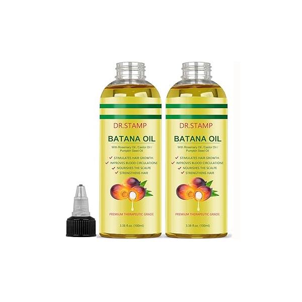 Batana Oil for Hair Growth & Scalp Care - 4-in-1 Liquid with Rosemary, Castor Pumpkin Seed Strengthens, Moisturizes Revitalizes Dry, Damaged (1 Pack)