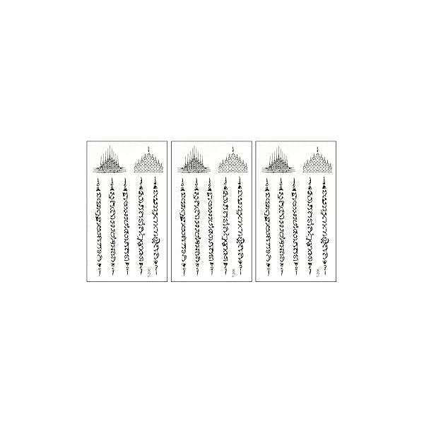 Rita Small Tattoos Muay Thai sak yant Talisman Thailand Cartoon Temporary Water Transfer Tattoo Paper for Women Kids Men Body Art Arms Legs Hand Neck Decorations Fun Party Gift (Pack 3 PCS.) (04)