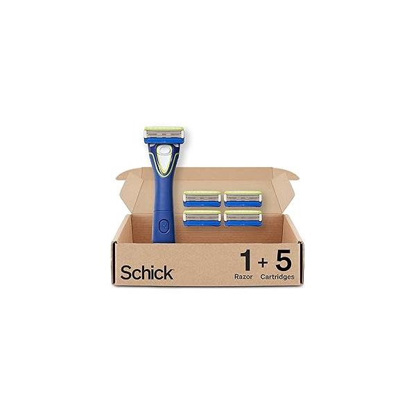Schick Hydro Groomer — Beard Trimmer for Men, with 5 Razor Blades, Blue