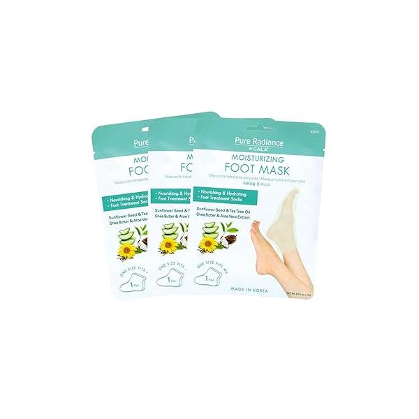 Pure Radiance by CALA Moisturizing Foot Masks 3 Pairs.