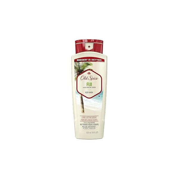 Old Spice Cleansing Body Wash for Men, 24/7 Shower Fresh with Lasting Scent, Cleanse & Refresh, Gentle on Skin, Vitamin B3, Fiji Palm Tree + Coconut 18 oz (Pack of 4)
