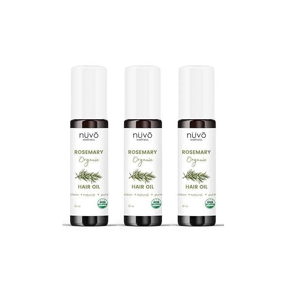 Rosemary Oil for Hair Growth - Blended with Organic Jojoba Use Skin Nails Product of Canada (3 Pack)