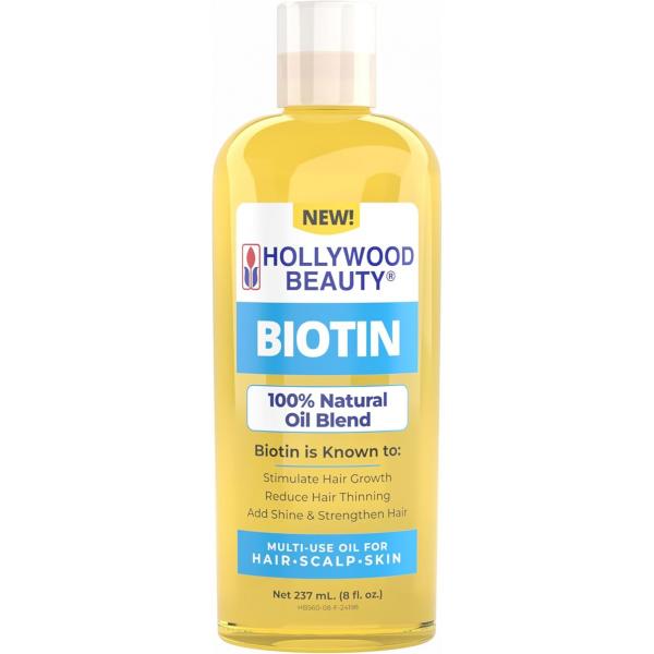 Hollywood Beauty Biotin Oil for Hair, Scalp, and Skin (8 fl oz)
