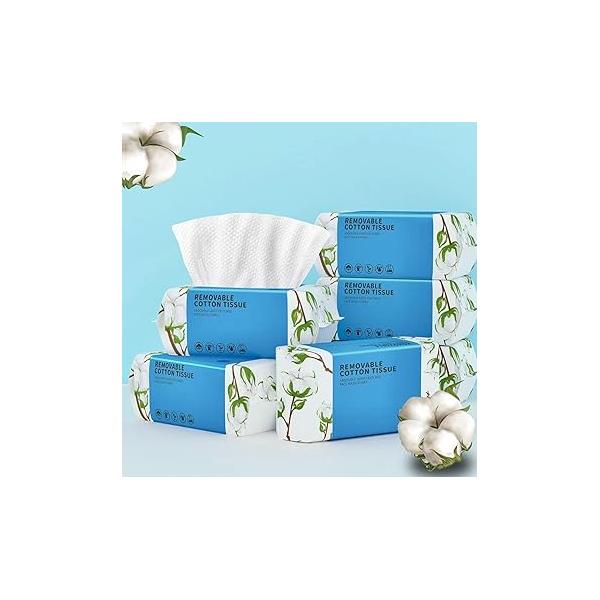 Disposable Face Towel 100 Count, Soft Cotton Clean Skin Towels, Dry Wipes Facial Towels Wash Cloths Tissue Thickened, Towelettes for Cleansing, Makeup Remover and Skincare