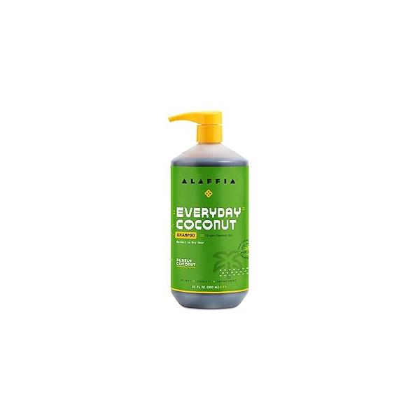 Alaffia EveryDay Coconut Shampoo - Normal to Dry Hair, Helps Gently Clean Scalp and Hair of Impurities with Ginger Oil, Fair Trade, Purely 32 Fl Oz