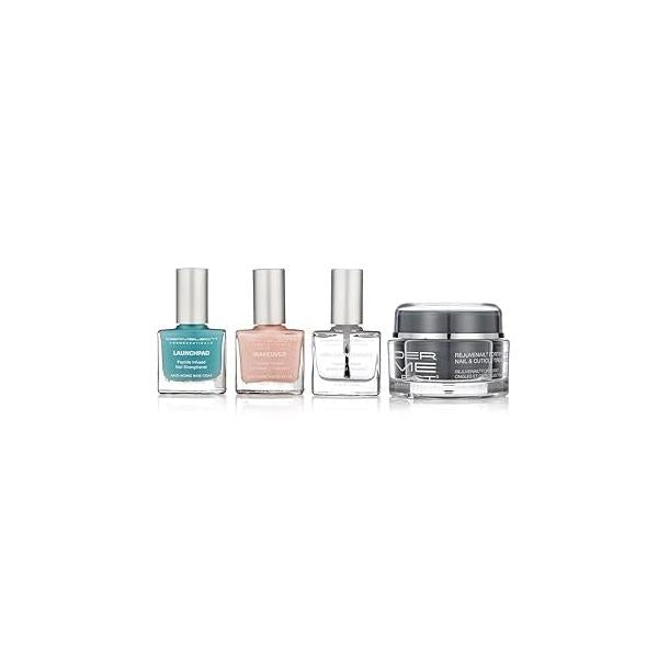Dermelect Nail Recovery System Anti Aging Nailcare with Peptides, Hyaluronic Acid, Vitamin E, Strengthening & Restorative for Weak Nails, Splitting, Acrylic/Gel Damage, Hard to Grow Nails 4 pc set