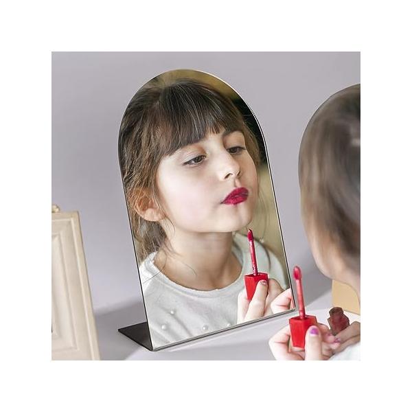 Table Vanity Makeup Organizer Mirror - Unbreakable Travel & Countertop for Bedroom, Bathroom, Dorm