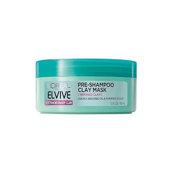 L'Oréal Paris Elvive Extraordinary Clay Pre-Shampoo Mask, 5.1 fl. oz. (Packaging May Vary)