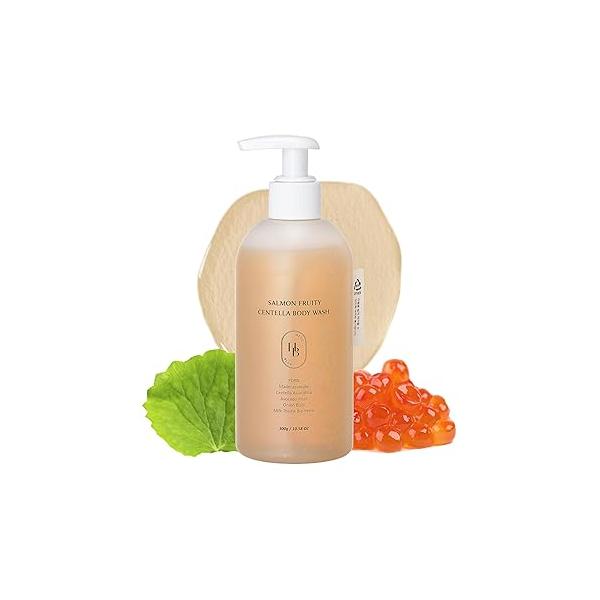 Salmon Fruity Centella Body Wash - Sensitive Skin, Korean Skincare, Bodycare, Hypoallergenic, Allergen-free Fragrance, PDRN, Moisturizing, Natural Surfactants, K-Beauty