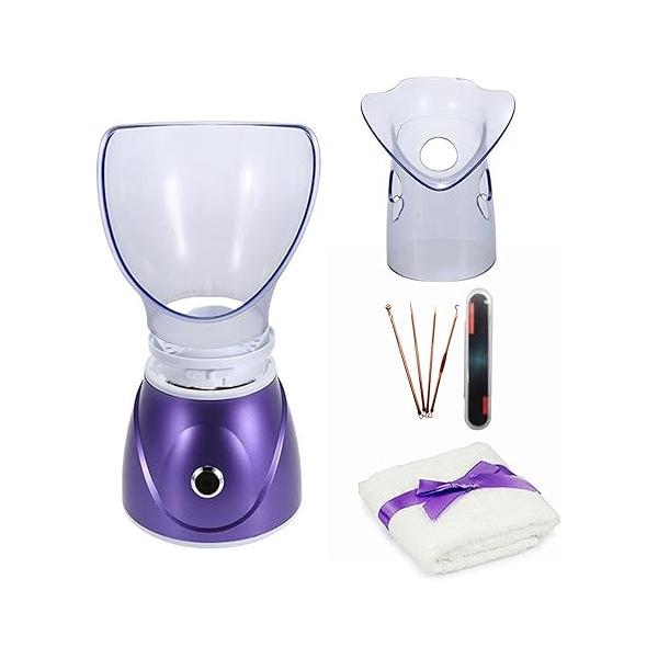 Hann Facial Steamer Professional Sinus Steam Inhaler Face Skin Moisturizer Mask Sauna Spa Steamers with Aromatherapy Diffuser Humidifier Function (Purple)