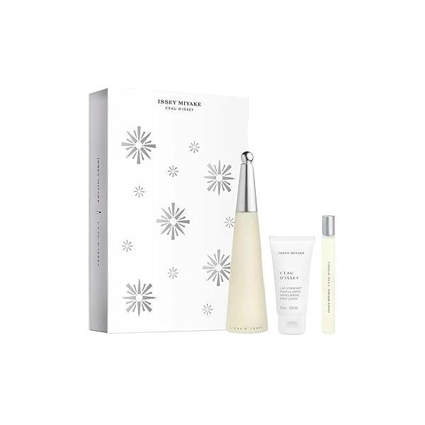 Issey Miyake L'eau D'issey 3-Piece Set for Women, (3.4 Eau De Toilette Spray+ 0.33 Oz Spray + 1.6 Body Lotion)