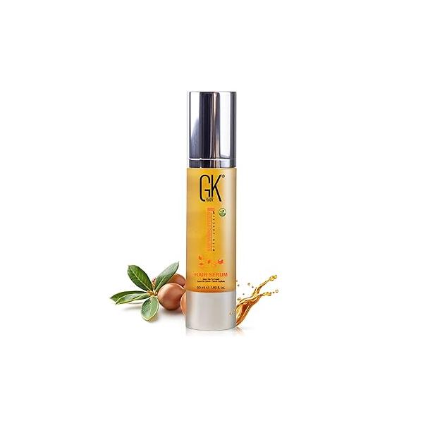 GK HAIR Hair Oil Keratin Treatment Serum Argan Lightweight Formula For Frizz Control Heat Protection Add Shine Repair Dry Damaged Hydrating Sulfate Free All Types Men Women 1.69 Oz