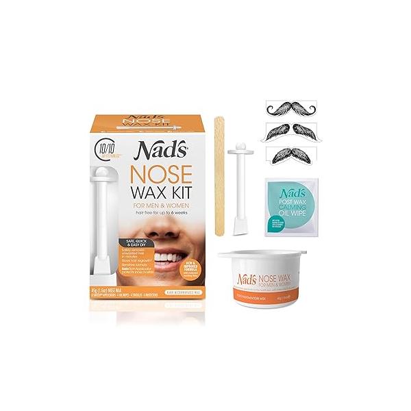 Nad's Nose Wax Kit for Men & Women - Waxing Quick Easy Hair Removal, 1 Count