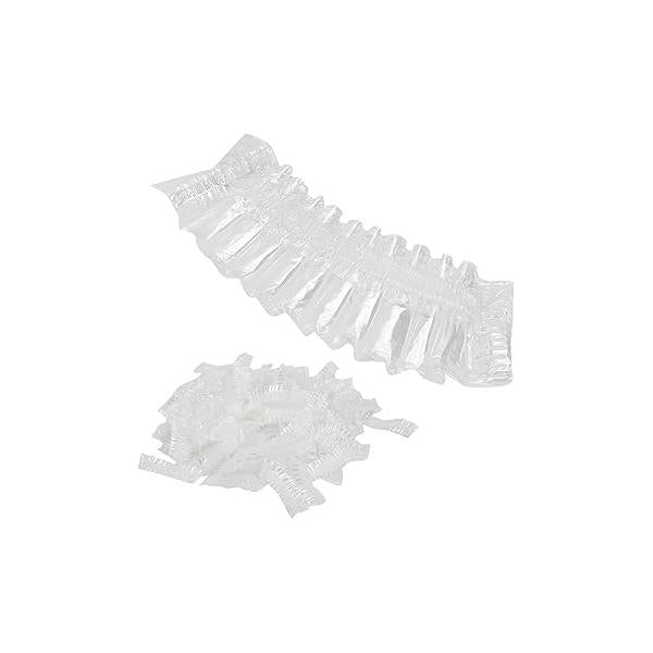 FILFEEL 100 Pcs Disposable Ear Covers, Elastic Clear Protectors for Hair Dye, Shower, Bathing