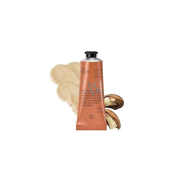 natura - Ekos Castanha (Brazil Nut) Hand Cream Anti-Dryness Balm 24-Hour Deep Hydration Skin Moisturizer Vegan Care Brazilian Beauty Secrets Self & Body 2.6oz (75g)