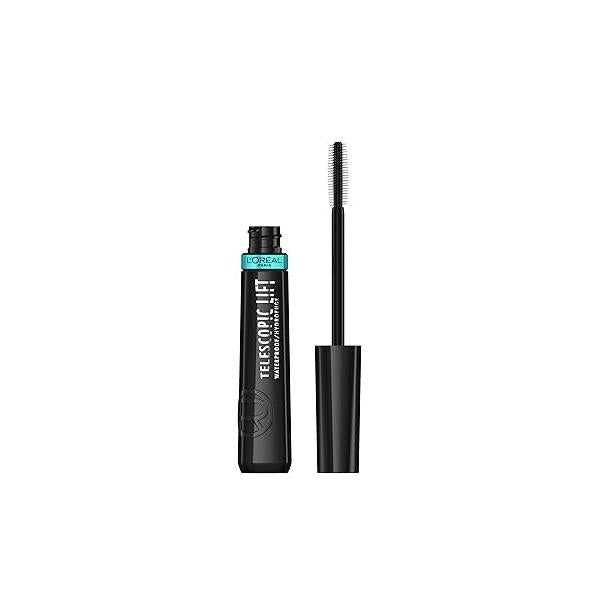 L'Oreal Paris Telescopic Lift Mascara, Lengthening and Volumizing Eye Makeup, Lash with Up to 36HR Wear, Waterproof, Black, 0.33 Fl Oz