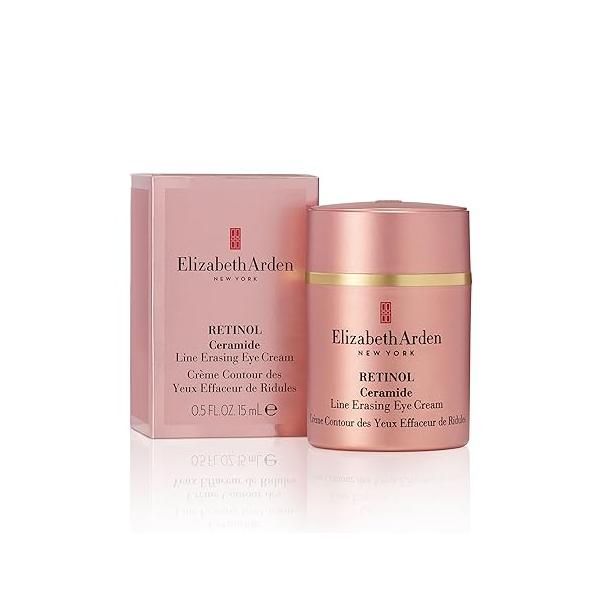 Elizabeth Arden Retinol Ceramide, Fine Line and Wrinkle Erasing Eye Cream with Anti-Aging Skin Care Vitamin E, Hyaluronic Acid & Niacinamide, 0.5