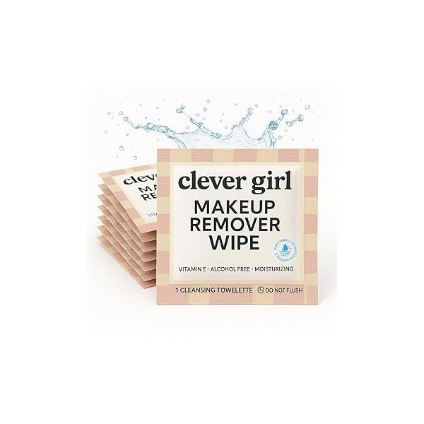 Individually Wrapped Makeup Remover Wipes with Micellar Water, Green Tea Extract, Aloe & Vitamin E - Travel Sized Individual Cleansing Unscented (30 Pack)
