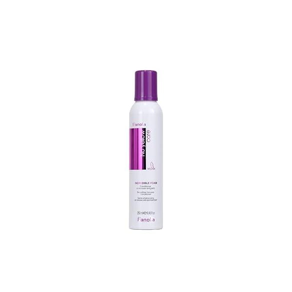 Fanola No Yellow Incredible Foam - Purple Hair Conditioner Mousse Toner With Violet Pigments Removes And Brassiness On Bleached, Blonde Or Highlighted 8.4oz