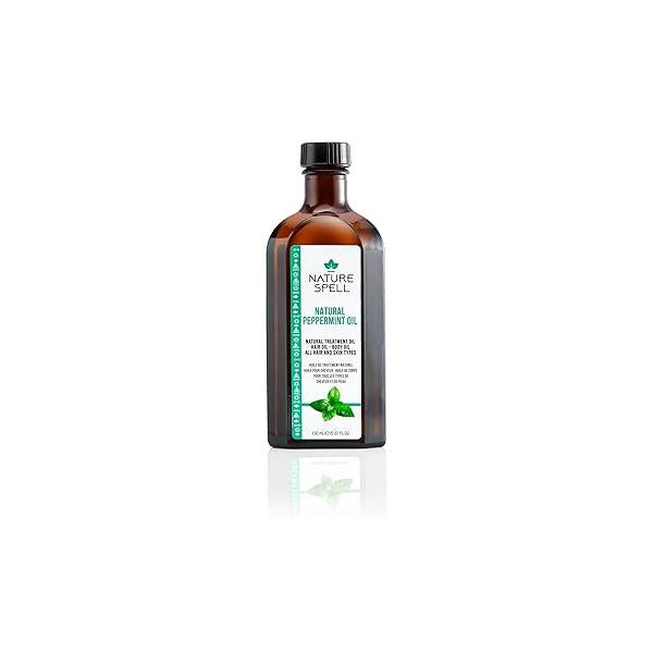 Nature Spell Peppermint Treatment Oil For Hair & Body 150ml/ 5.07 FL OZ - Promotes Growth and Relieve Scalp Irritation Dryness