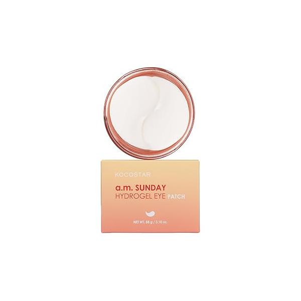 KOCOSTAR Hydrogel Eye Patches with Low Molecular Weight Norwegian Bio-Collagen, Reduces Dark Circles and Wrinkles, Under Masks for Puffy Eyes, Hydrating Dry Skin, Korean Skincare (48 patches)
